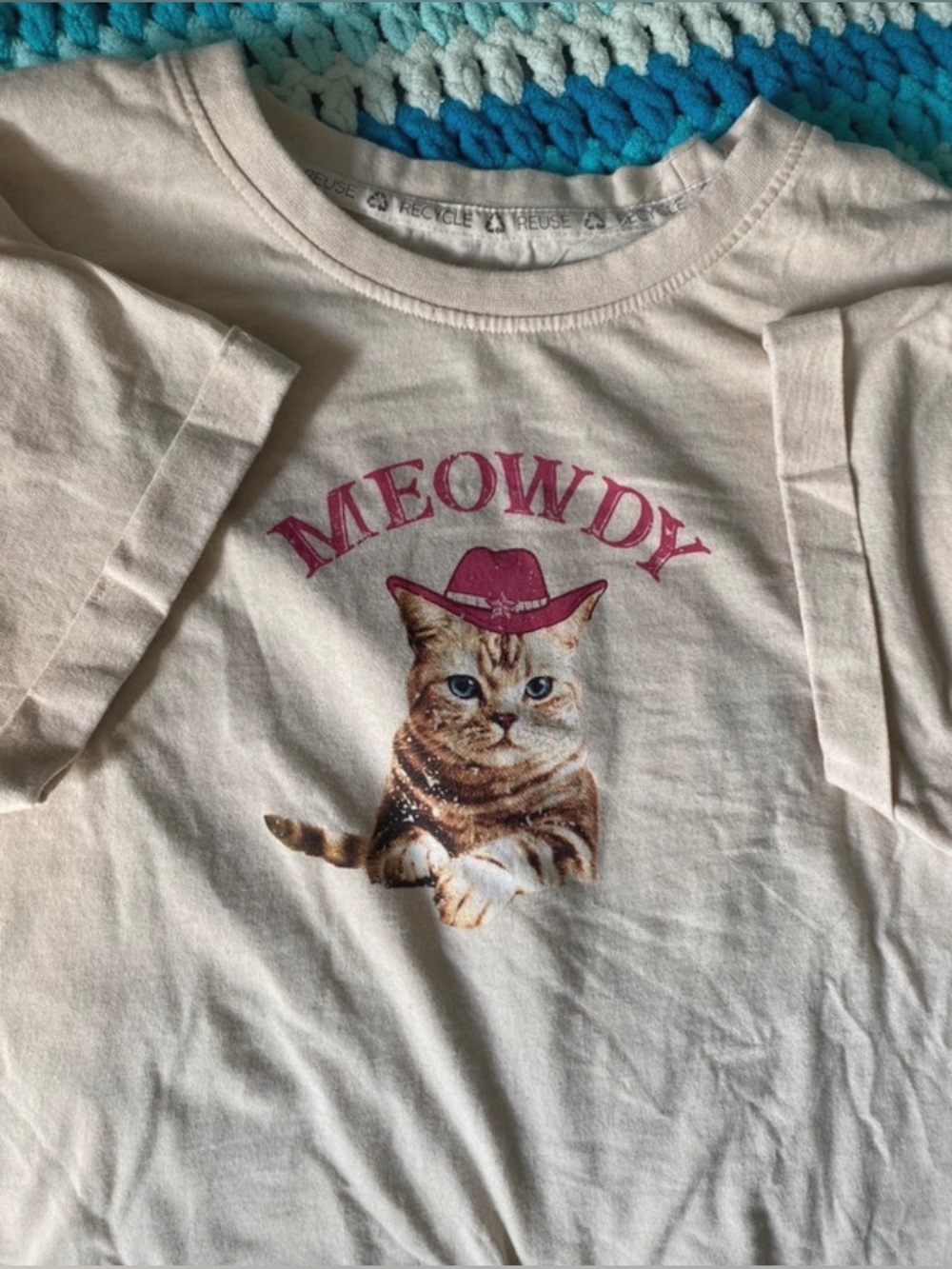 Meowdy Cat Graphic Tee - Crop Top